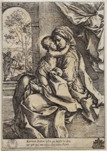 Madonna col Bambino e san Giuseppe sullo sfondo